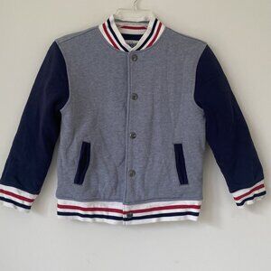 Gymboree Boy's Varsity Style Jacket Coat Padded Button Red Blue